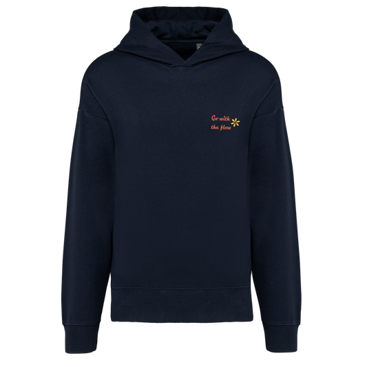 Sudadera Oversize con Capucha "Go with the flow" - Azul Marino