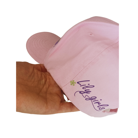 Pink cap "Purple flower"