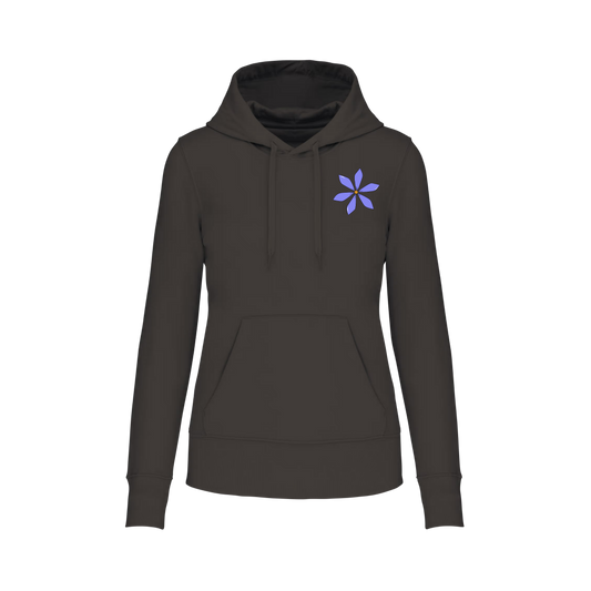 Sudadera con bolsillo - mujer- Flor morada