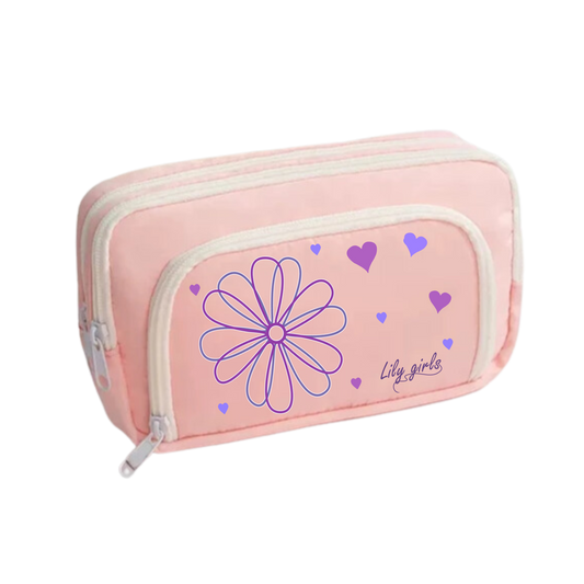 Toiletry bag / Pencil case "Purple flower"