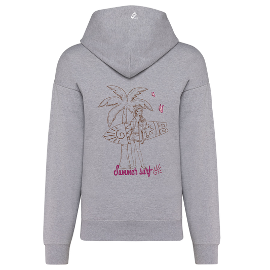 Sudadera Oversize con Capucha "Summer Surf" - Gris