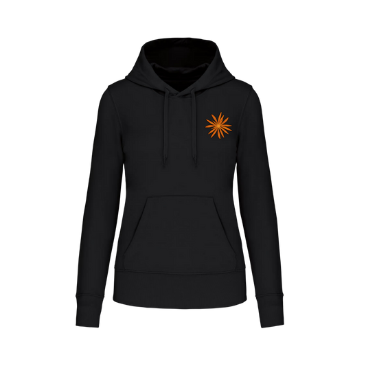 Sudadera con bolsillo - mujer-Flor naranja