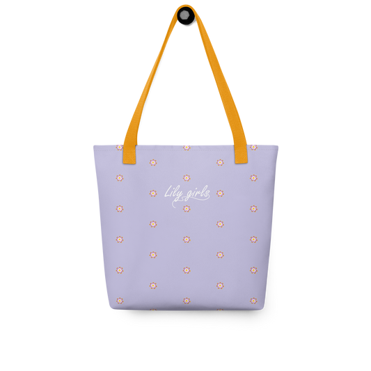 Bolsa de playa color lila / diseño flores