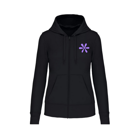 Sudadera con cremallera - mujer- Margarita morada