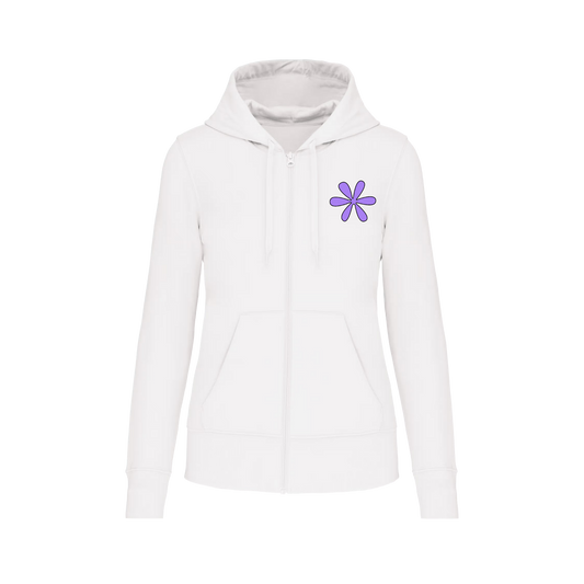 Sudadera con cremallera - mujer- Margarita morada