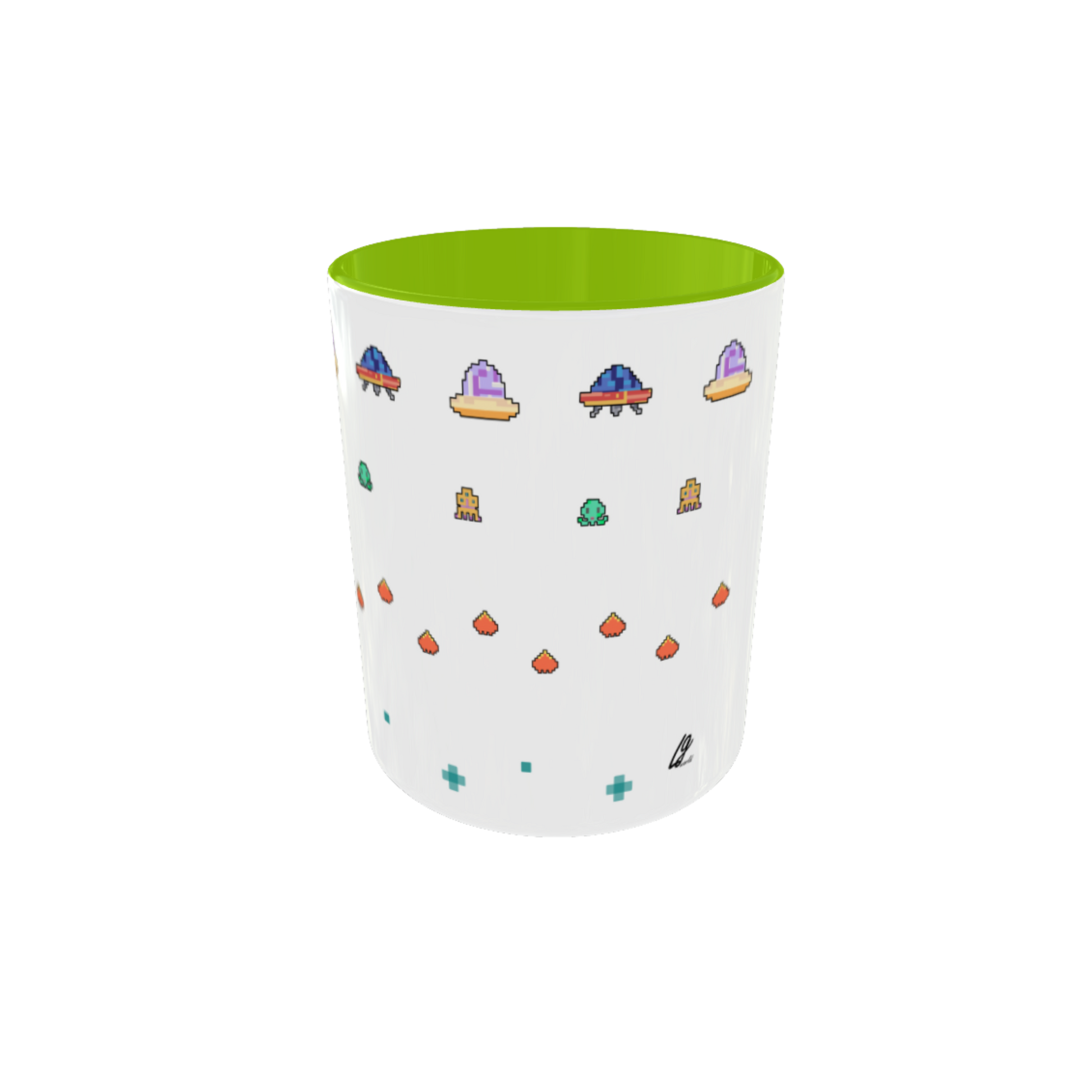 Bote de lápices de cerámica Lily Girls con diseño temático de videojuegos. Organizador de escritorio.