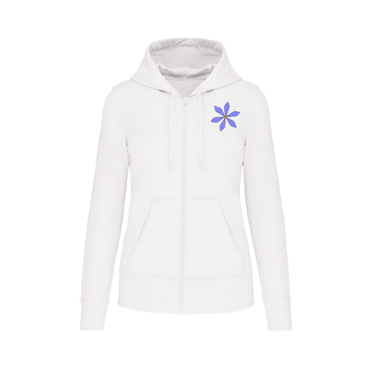 Sudadera con cremallera - mujer- Flor morada