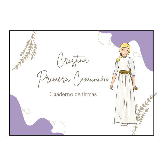 Cuaderno de firmas de Comunión - Modelo niña Lily