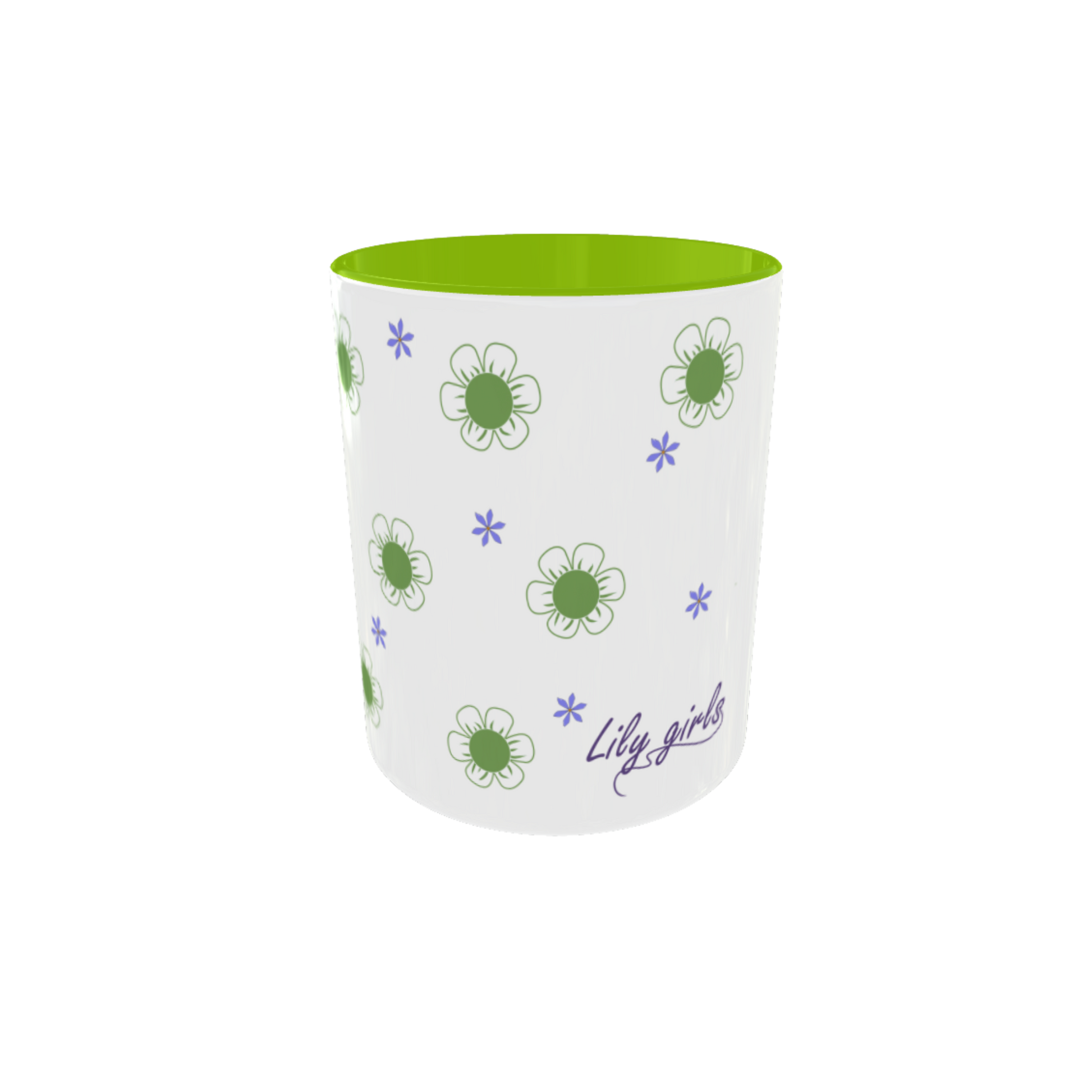 Bote de lápices de cerámica Lily Girls con patrón de margaritas en colores pastel. Diseño floral dulce para organizar el escritorio o tocador.