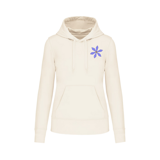 Sudadera con bolsillo - mujer- Flor morada