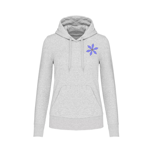 Sudadera con bolsillo - mujer- Flor morada