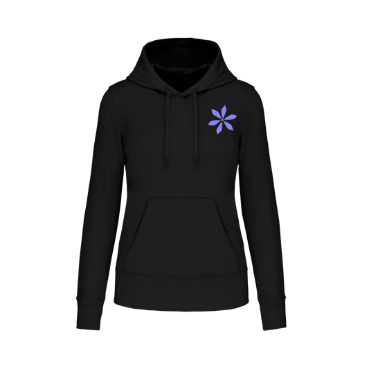Sudadera con bolsillo - mujer- Flor morada