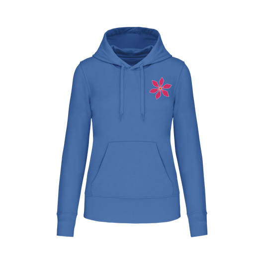 Sudadera con bolsillo - mujer- Flor fuxia