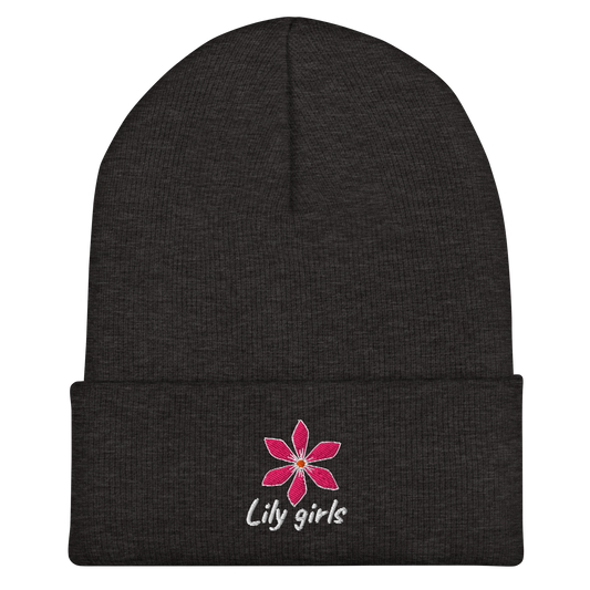 Gorro de Lana "Lily Girls" con Flor Rosa Bordada